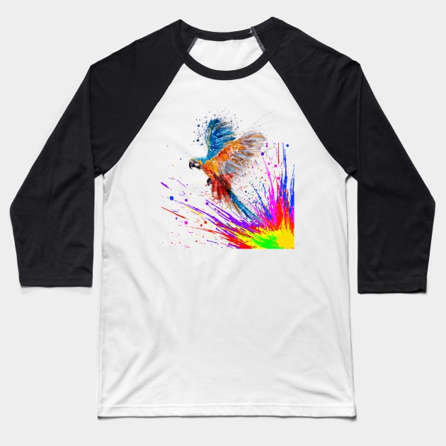 Multi Parrot Baseball T-Shirt by Sveteroc